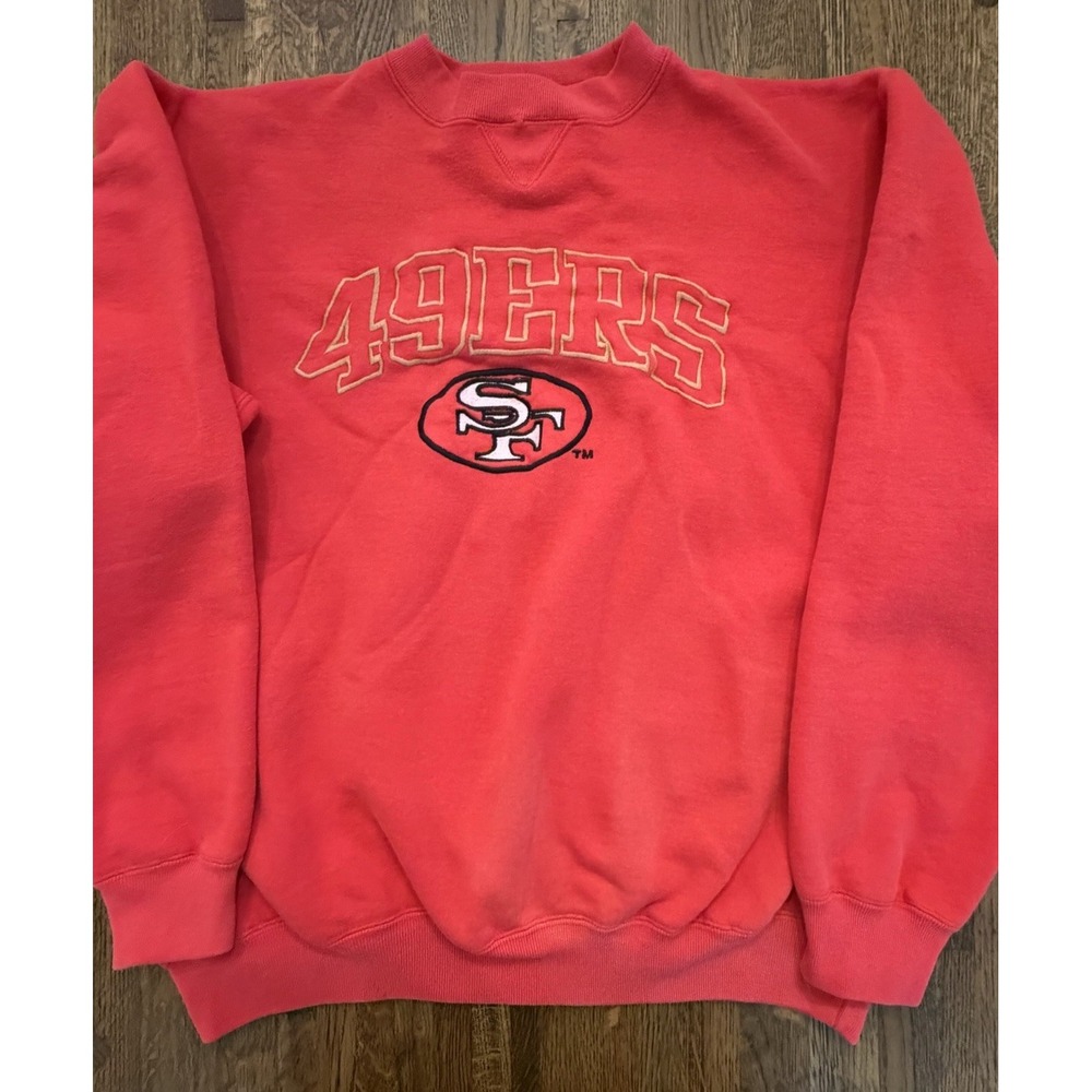 Vintage 90s San Francisco 49ers Embroidered Crewneck Sweatshirt Red XL Logo 7